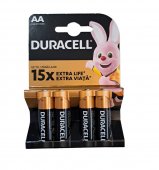 Baterii Duracell AA, LR6, 1.5V Alkaline, 4 bucati
